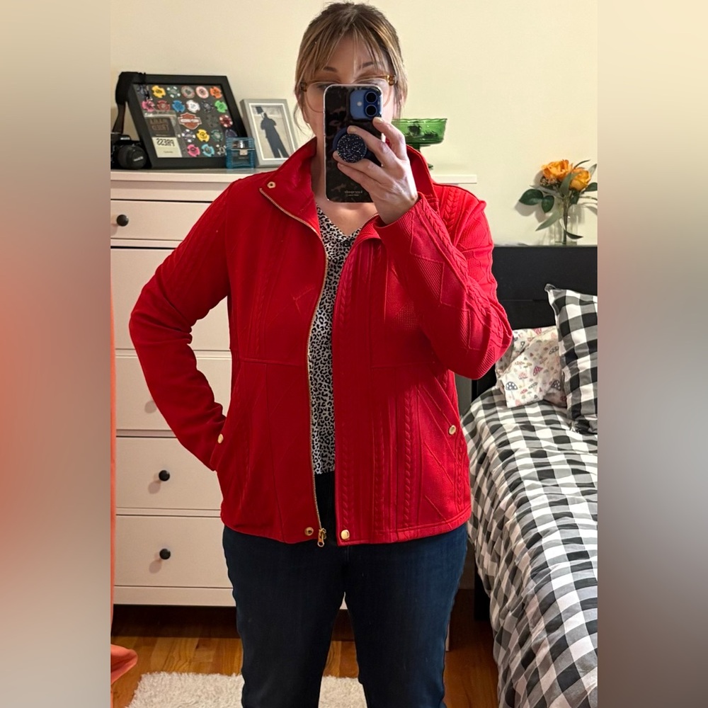 LeModa Red Knit Jacket